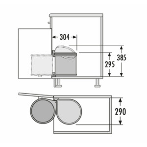 Hailo waste garbage can kitchen, built-in from 40cm...