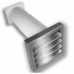 Flat duct 220x90mm, telescopic wall sleeve, stainless...