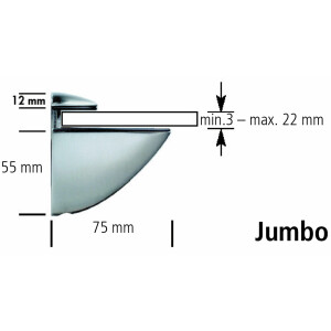 1 Paar Regalbodenhalter Jumbo, Wandhalter 3-22mm,...