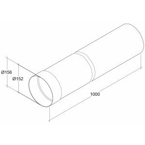 Rundrohr - 1 m - mit Muffe einseitig - Ø 150 mm