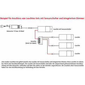 LED under-cabinet light kitchen 2x4 W, light set Samba...