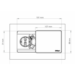 Square Qi built-in socket outlet with USB A, kitchen...