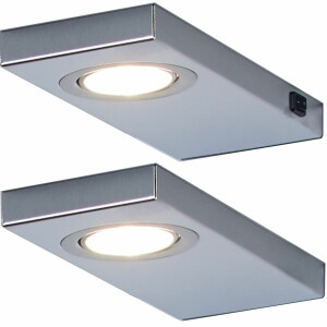 LED Unterbauleuchte Küche 2x3 W, Edelstahl Leuchtenset...