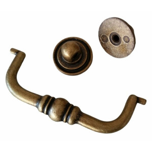 Hanging handle old brass, hole spacing 80 mm
