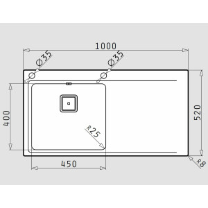 Kitchen sink 100x52cm, built-in sink Olynthos, brushed...