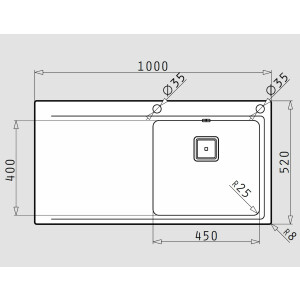 Kitchen sink 100x52cm, built-in sink Olynthos, brushed...