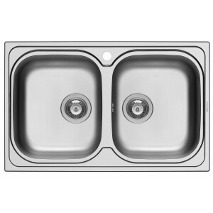 Kitchen sink 79x50 cm, double sink Amaltia, double bowl,...