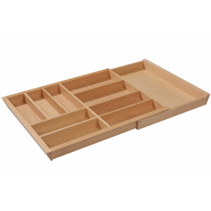 Cutlery tray wood, drawer 80-100 cm, extendable