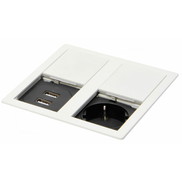 Einbausteckdose Smile Doppelsteckdose mit 1-fach USB-A zum
