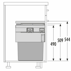 Hailo built-in waste garbage can, cabinet 45cm,...