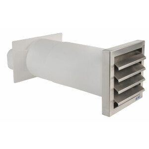 Telescopic wall box, stainless steel, flat duct 222x89...