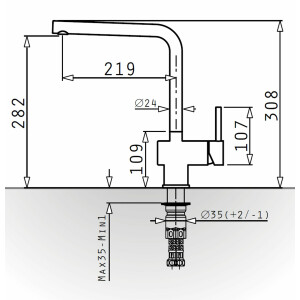 Mandolin kitchen tap, single-lever mixer, copper sink mixer