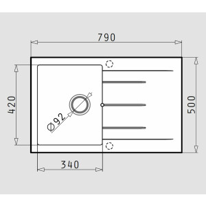 79x50 cm built-in sink, modern kitchen sink Alazia,...