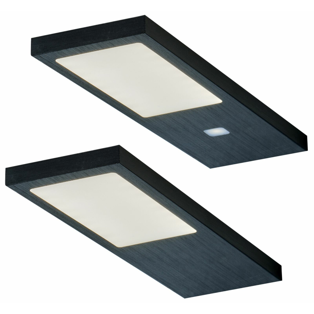 LED Küchen Unterbauleuchte 2x4 W, Küchenleuchte Gamma Noir, warmweiß | Unterbauleuchten