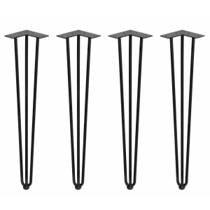 4 table legs Hairpin, support legs 71cm, table leg black,...