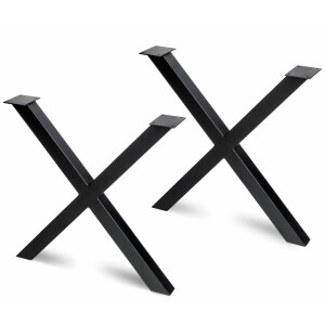 2 cross-shaped table legs, cross frame 69.5x69.5cm,...