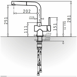 High-pressure kitchen tap, sink mixer Capriccio,...