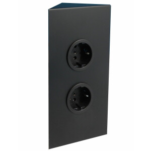 Kitchen socket outlet, corner socket outlet black, 2-way...