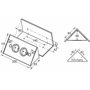 Küchensteckdose Riva mit USB A, 2-fach Ecksteckdose,...