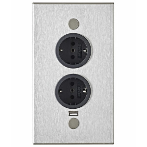 Riva kitchen socket outlet with USB, 2-way corner socket...