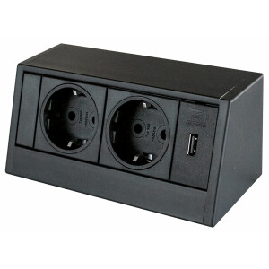 Kitchen socket outlet with USB, 2-way combination socket...