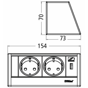 Kitchen socket outlet with USB, 2-way combination socket...