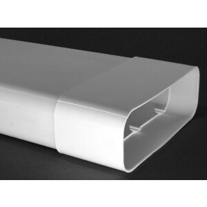 Flat duct 230x80mm, ventilation duct 100cm with socket,...