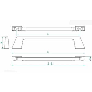 Furniture handle BA 192mm, kitchen handle black matt,...