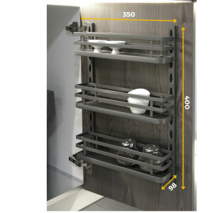 Titane spice rack 35x55x10cm, anthracite cupboard shelf,...
