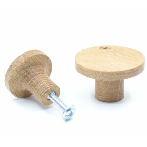 Solid oak furniture knob, wooden knob &Oslash; 30mm,...