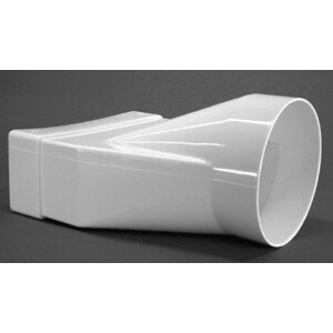Flat duct 220x90mm to Ø 150mm, deflector square to...