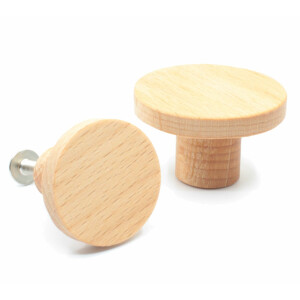 Solid oak furniture knob, wooden knob Ø 30mm,...