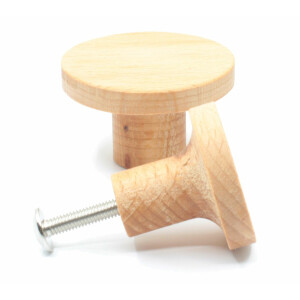 Solid oak furniture knob, wooden knob Ø 30mm,...