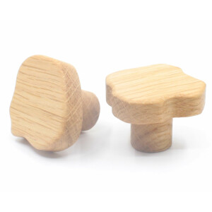 Solid oak furniture knob, wooden knob Ø 30mm,...