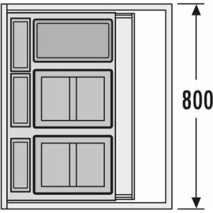 Hailo Abfallsystem, Schublade 80cm, Einbaumülleimer...