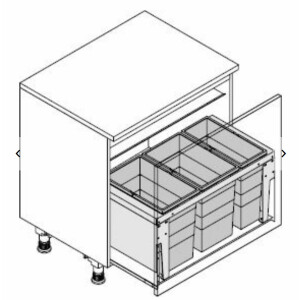 Hailo Abfallsystem, Schublade 80cm, Einbaumülleimer...