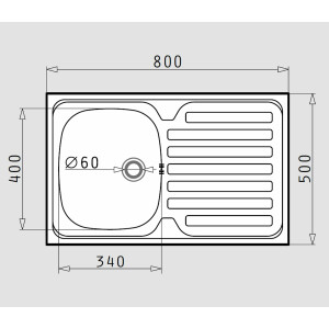 Kitchen sink 86x43.5cm, built-in sink Athlos, tap hole,...