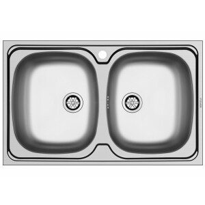 Kitchen sink 86x43.5cm, built-in sink Athlos, tap hole,...