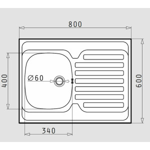 Kitchen sink 86x43.5cm, built-in sink Athlos, tap hole,...