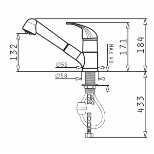 Festivo high-pressure kitchen mixer tap with dish spray,...