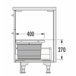 Hailo waste garbage can kitchen, built-in from 40cm...