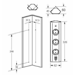 Kitchen socket outlet, 3-way corner socket outlet kitchen...