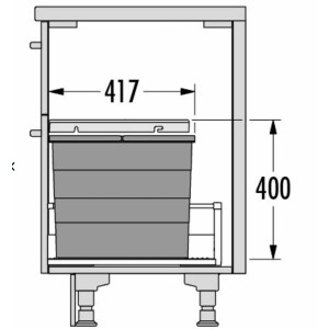 Hailo Allegro System, Mülleimer Einbau 60cm...