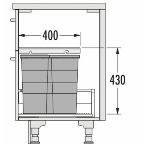 Hailo waste garbage can kitchen, built-in from 40cm...